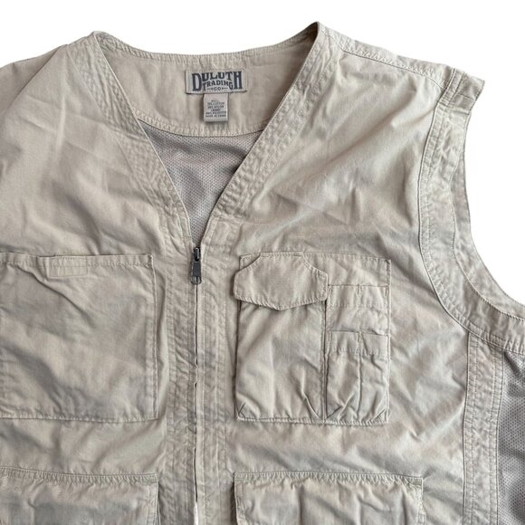 DULUTH TRADING CO Mens XL Cotton Nylon Utility Fishing Hunting Work Cargo Vest - Picture 1 of 7